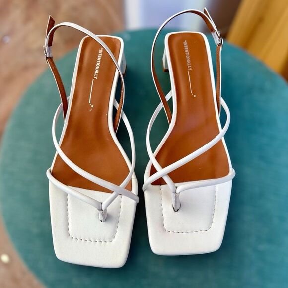 Anthropologie Shoes - Anthropologie Intentionally Blank Fifi Slingback
Block Heels. White 10 NWB
